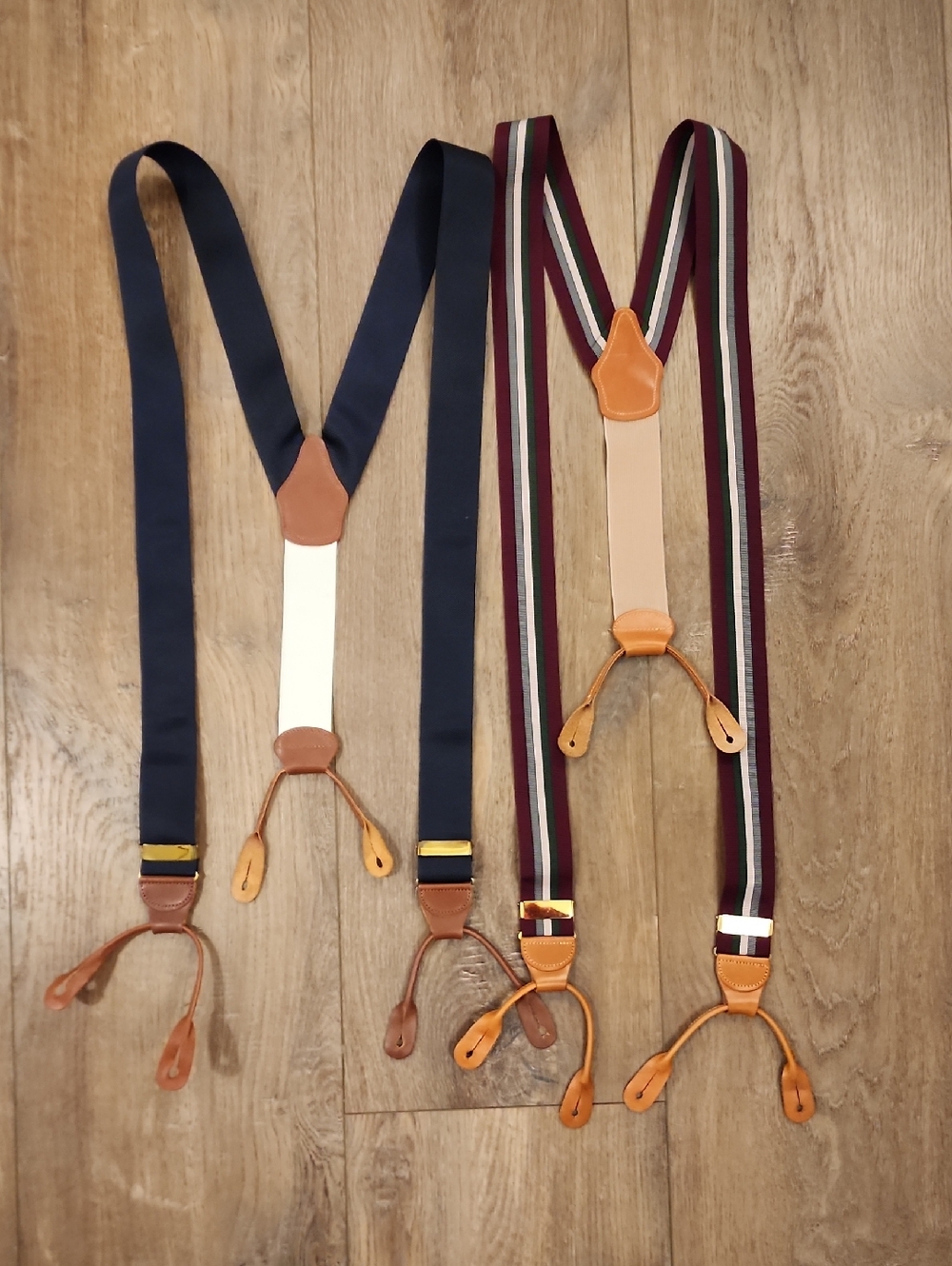 Vintage Dooney Bourke Bundle of 2 Suspenders Braces Classic Preppy Adjustable